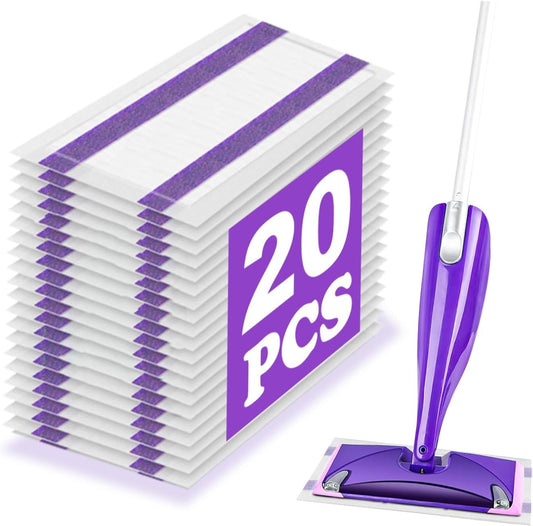 20 Count Mop Pad Refills for Wet Jet Mop, Wet Jet Pads for All Floor Types, Wet Jet Refill for Wet Pads Refill, 4 Layers Thickened Durable and Super Absorbent