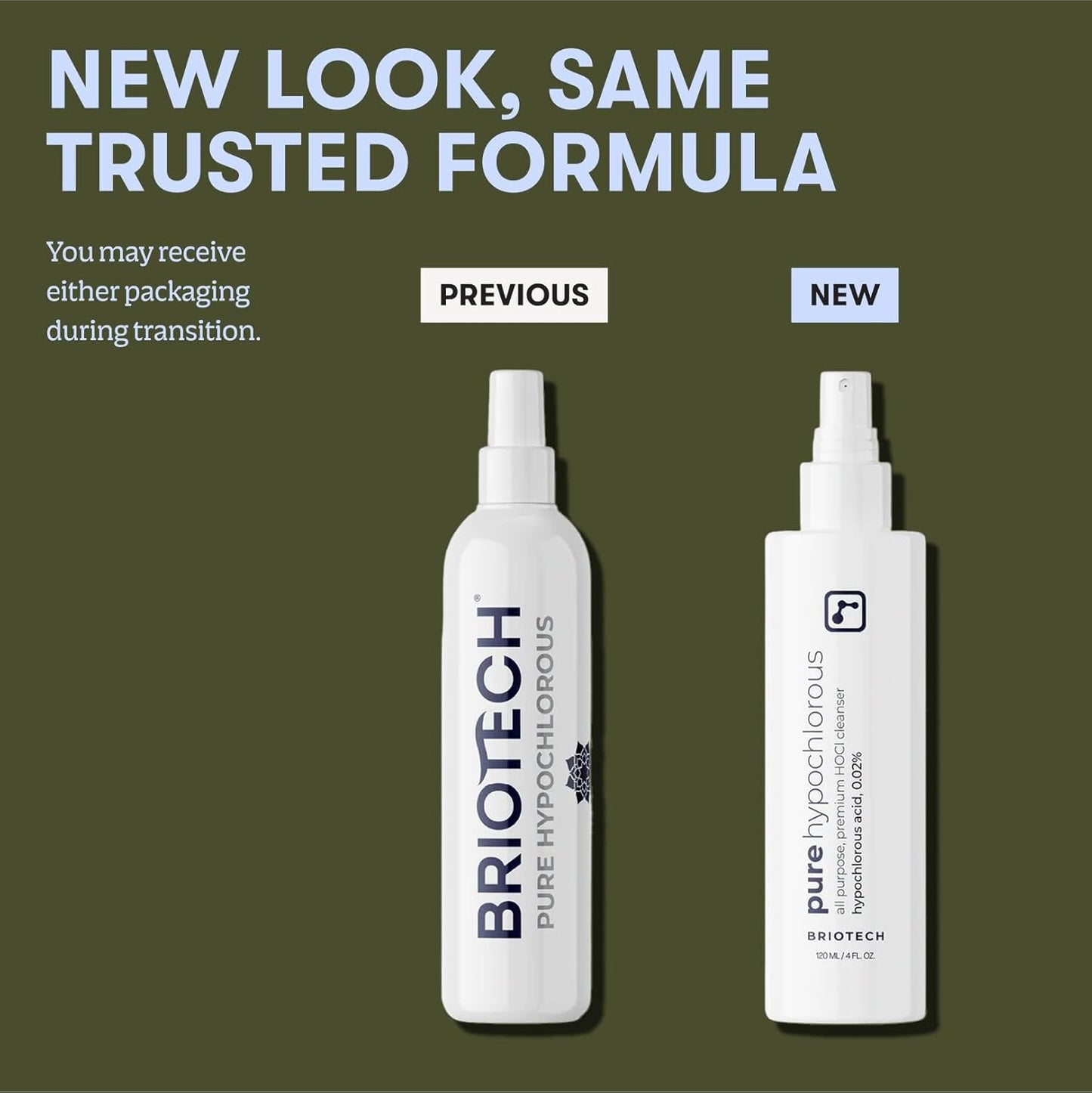 BRIOTECH Pure Hypochlorous Acid Spray and Cleanser, Original Premium HOCl Topical Solution, Multi-Purpose Cleaner, Family Approved & Pet Friendly, 8 fl oz (2 Pack)