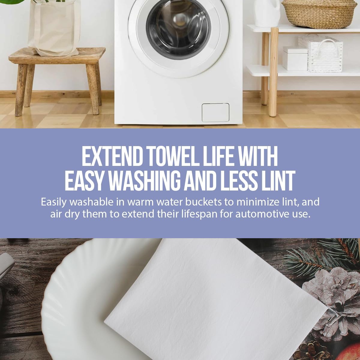 WHITEWRAP Flour Sack Towels| Tea Towel for Crafts| Kitchen Dish Cotton Blank Towel for Embroidery|Baking Bread Proofing Linen Cover| Thick Absorbent Quick Dry| 50Pack 28"x28" Natural