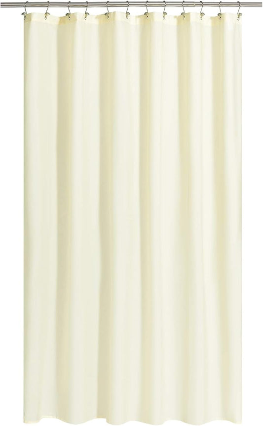 N&Y HOME Fabric Shower Curtain or Liner Extra Long 72 x 84 Inches - Hotel Quality, Machine Washable, Water Repellent - Sand, 72x84