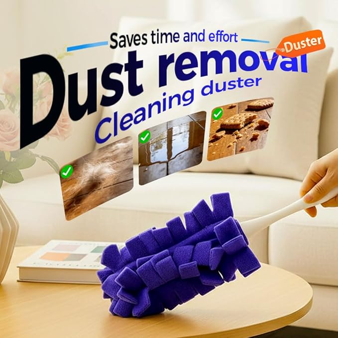 Fleece Reusable Duster Refills,360 Heavy Duty Duster Refills Washable Duster Pads Extended Handle for Fan, Window, Furniture, Floor (5PCS)