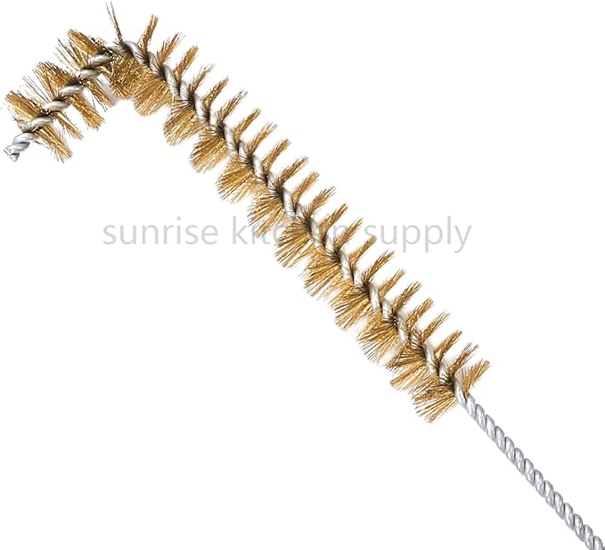 SUNRISE Fryer Brush with Long Handle (Brass with Plastic Handle, L Brush)