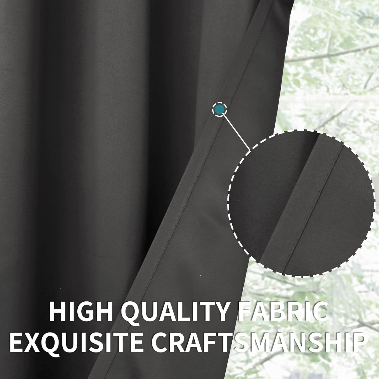 BGment Blackout Curtains 40 Inches Long for Bedroom, Rod Pocket Short Drapes for Kitchen/BathroomWindow Thermal Insulated Room Darkeng Blinds Privacy, Dark Grey, 2 Panels, 42 x 40 Inch