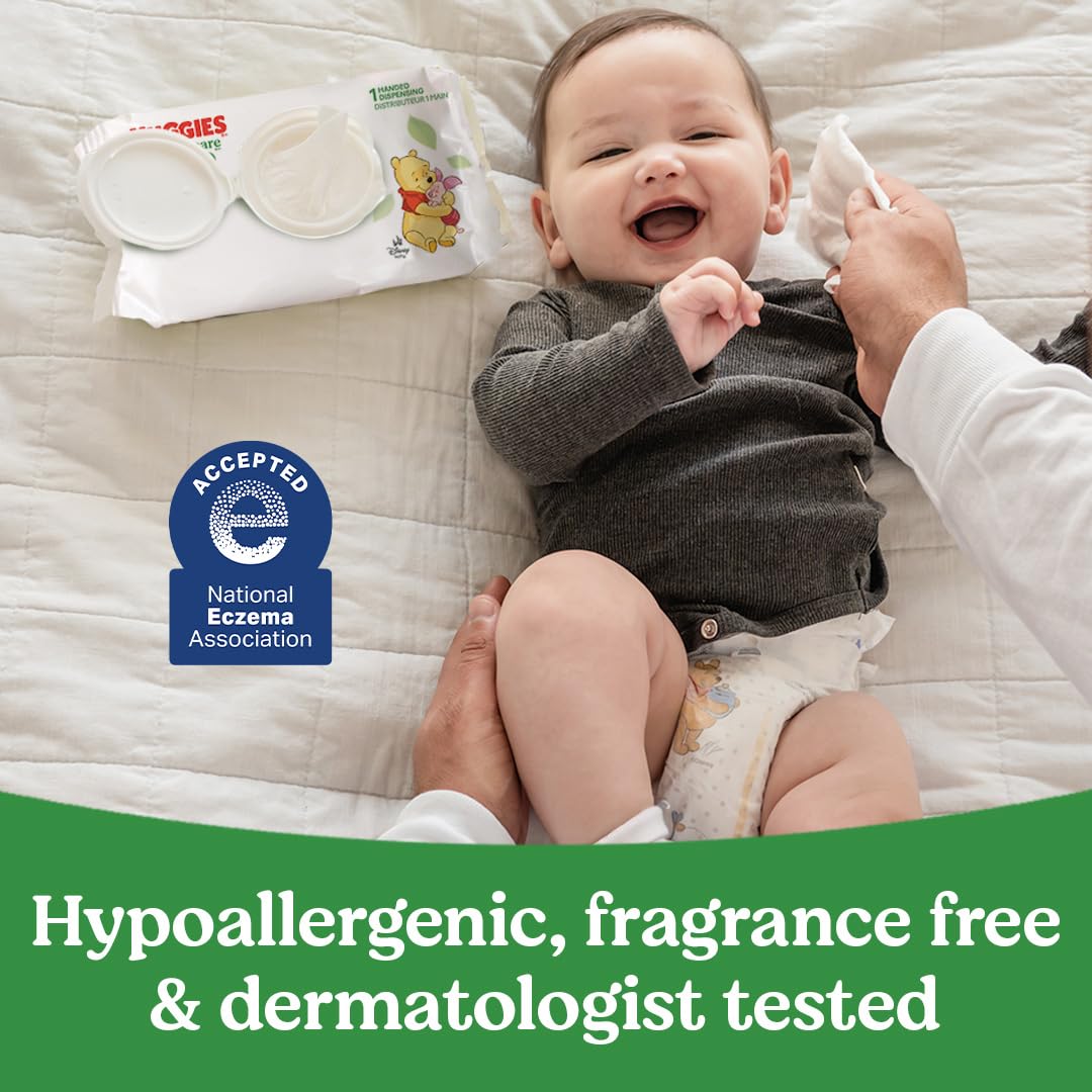 Huggies Natural Care Sensitive Baby Wipes, Unscented, Hypoallergenic, 99% Purified Water, 2 Refill Packs (352 Wipes Total)