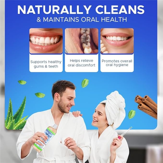 Dale Audrey Natural Pink Himalayan Saltwater Mouth Rinse | Organic Cinnamon Flavor I Fluoride Free Freshens Breath | Alcohol & Cruelty Free | Teeth Cleaner Mouthwash & Rinse for Healthy Gums-16 FL Oz