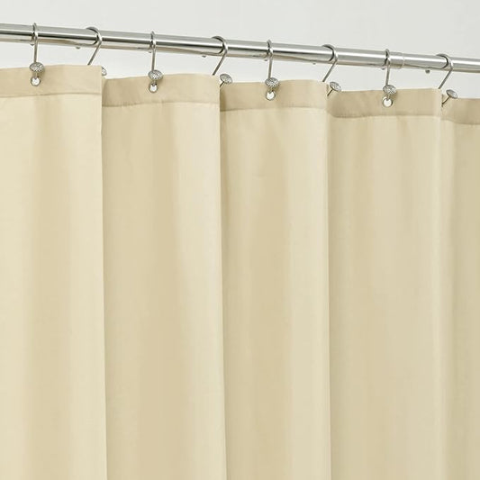 ALYVIA SPRING Long Fabric Shower Curtain Liner Waterproof - 72" x 78", Soft & Lightweight Long Shower Curtain with 3 Magnets, Machine Washable - 72x78, Cream
