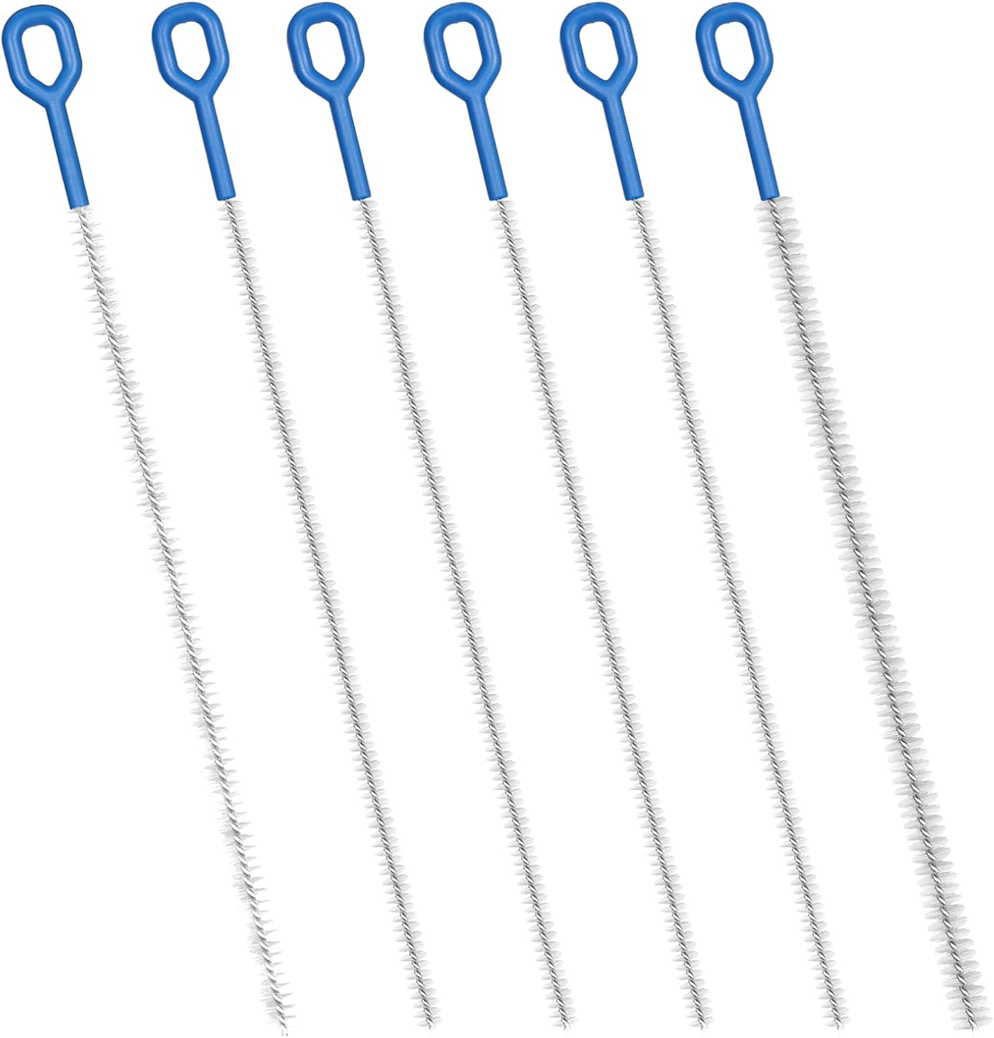 6 Pack Straw Cleaner Brush - 12.6 Inch Extra Long Straw Cleaners Different Sizes and Comfortable Handle for Metal and Plastic Reusable Drinking Straws,Bottle,Cup,Tube - Blue
