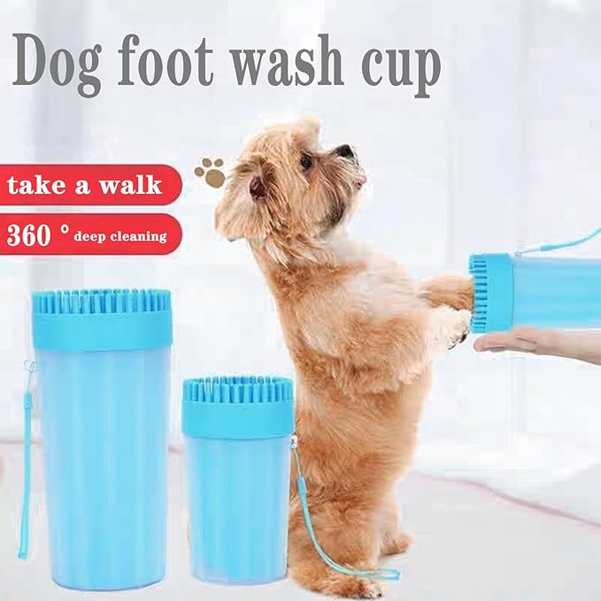 Dog Paw Cleaner, Foot Washer for Pets - Quickly Clean a Muddy Paw, Soft Silicone Bristles, Suitable for Small, Medium, Large Breed Dogs(with 1 Absorbent Towel)