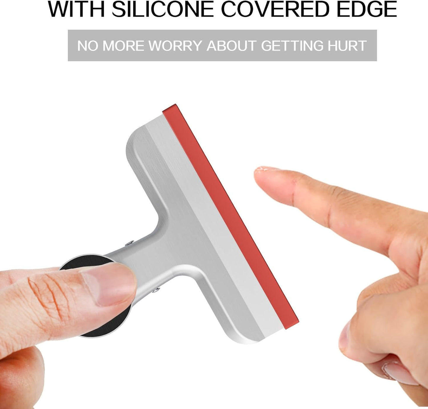 HOUSE AGAIN 8 Pack Stainless Steel Magnetic Chip Bag Clips Covered with Silicone - NO More Sharp Edges - Color Coded for Food Bags - Hang Postcards Heavy Duty for Kitchen and Office, 3 Inches Wide