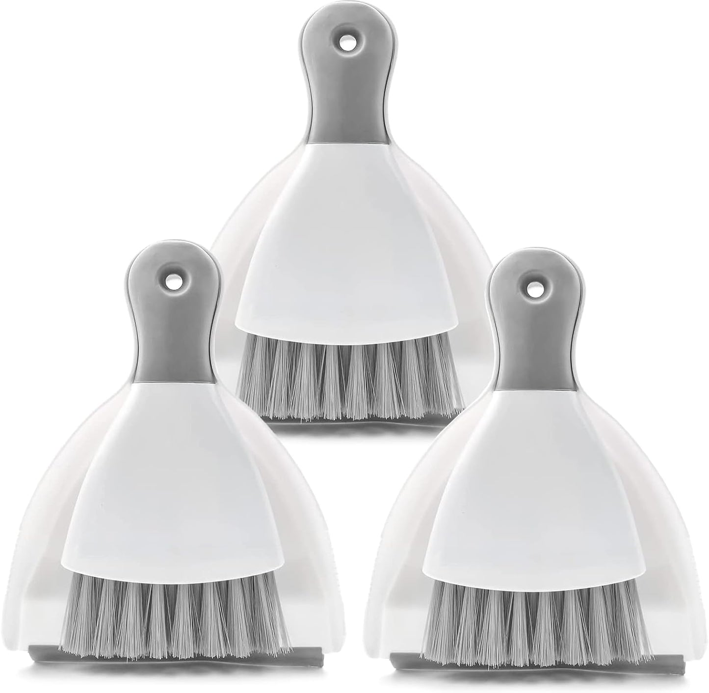 Dust Pan Broom Brush Dustpan - Dustpan and Brush Set, Mini Dust Pans with Brushes, Handheld Broom Cleaning for Tables, Keyboards, Guinea Pig Cage, and Cat Litter, etc.（Gray 3 Set）