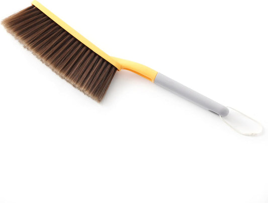 1 Pack 15" Hand Broom Brush,Soft Bristle Cleaning Brush,Counter Brush, Crumb Debris Sweeping Brush,Dusting Brush,Comfort for Car Bed Couch Desk Sofa Furniture Clothes,Small Particles Hair Remover