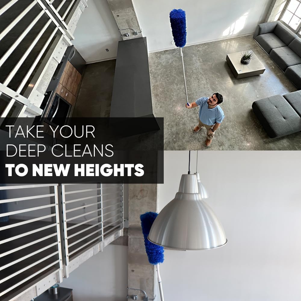 2 Pack of Microfiber Flexible Dusters | from Microfiber Wholesale | Clean Ceiling Fans, Cobwebs, Light Fixtures, Delicate Objects