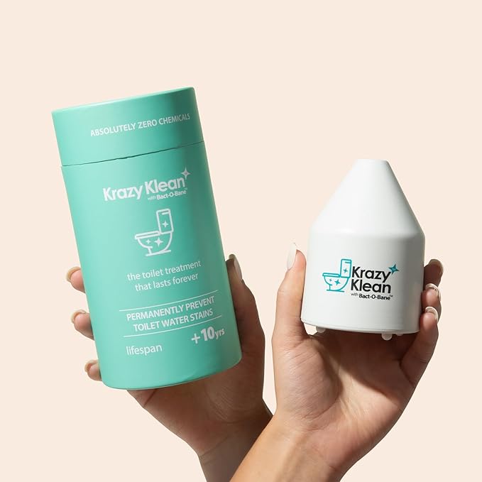 Krazy Klean Pro Toilet Cleaner, Household Cleaning Solution, Natural Long Lasting Toilet Cleaner for Hard Water Stains & Rings, Chemical Free Bathroom Cleaning Product, Drop In Tank System, 1 Count