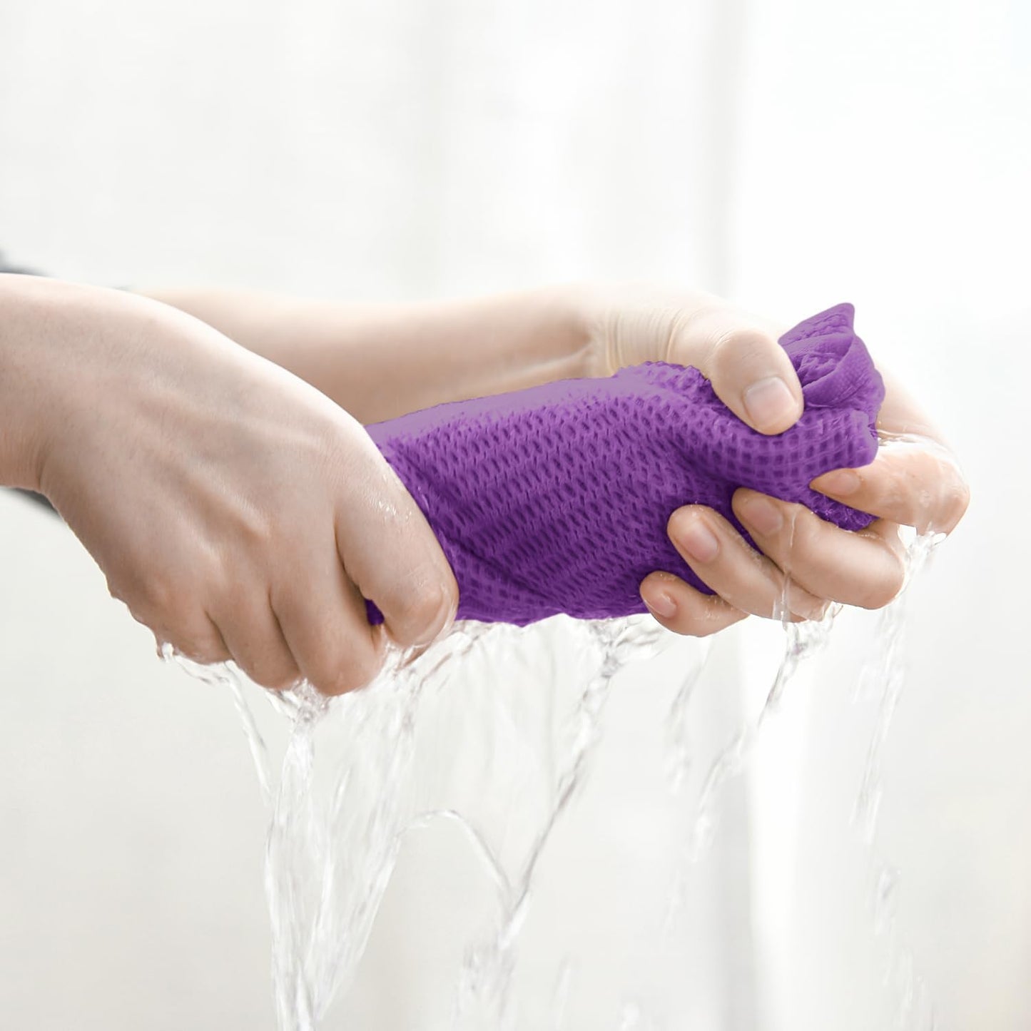 Artoid Mode 100% Cotton Purple Waffle Weave Kitchen Dish Cloths, 13x28 Inch Ultra Soft Absorbent Quick Drying Kitchen Dish Towels Set of 4