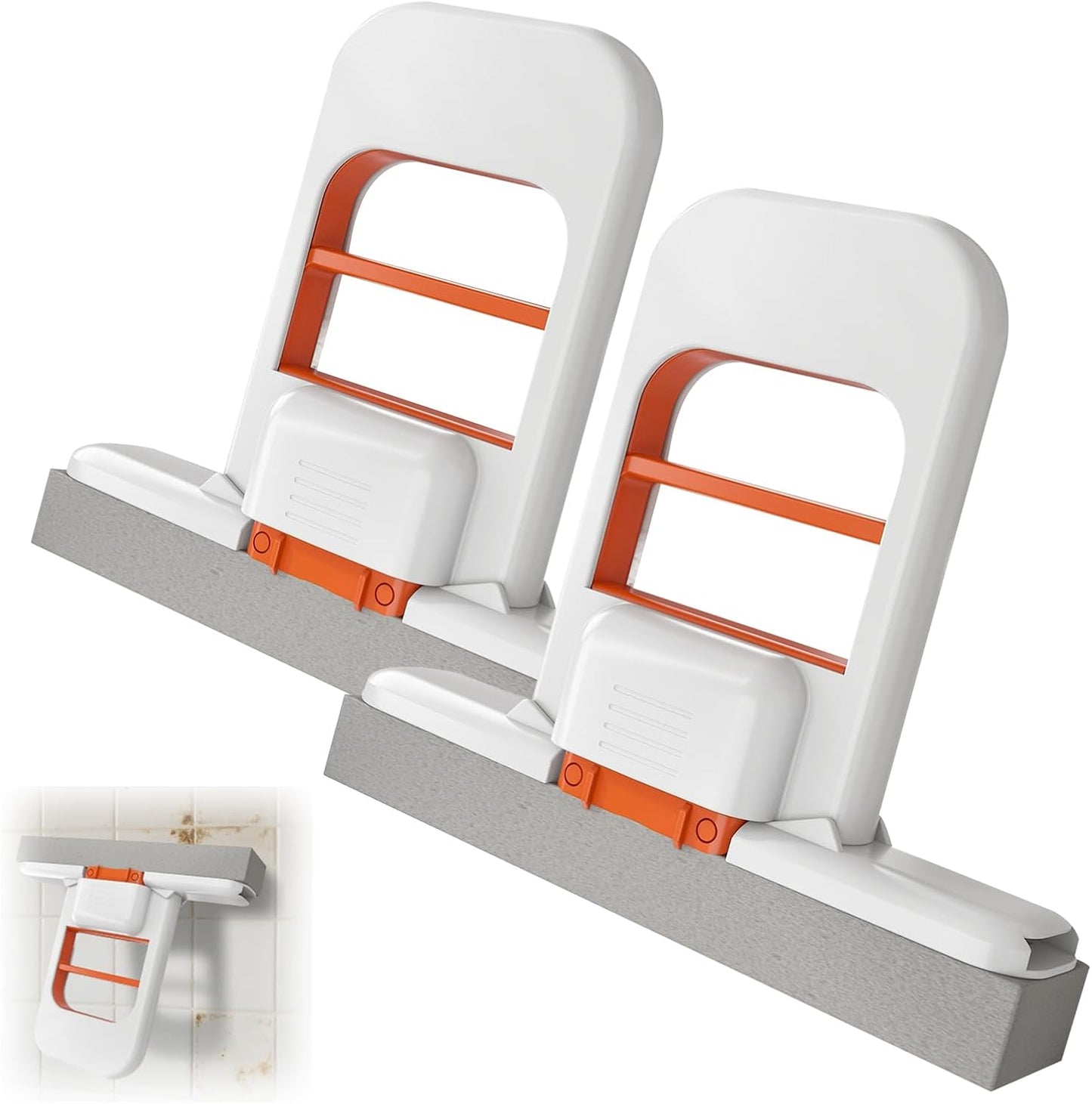 2Pcs Mini Foldable Desktop Mop,Self Squeezing Sponge Mop,Portable Versatile Mop Wet and Dry Use for Small Spaces, Bathroom, Kitchen,Desktop,Glass