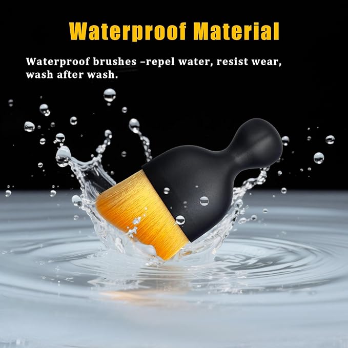 4Pcs Car Interior Brush Include 2 Soft Bristle Brush for AC Vents, Dashboard and Fine Dust and 2 Handle Cleaning Tools
