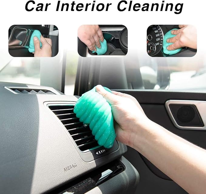 ASFSKY Car Cleaning Gel for Car Detailing Car Cleaning Gel Putty Reusable Keyboard Cleaner Gel Car Putty for Cleaning Dust Universal Cleaning Gel 5 Pack(Green)