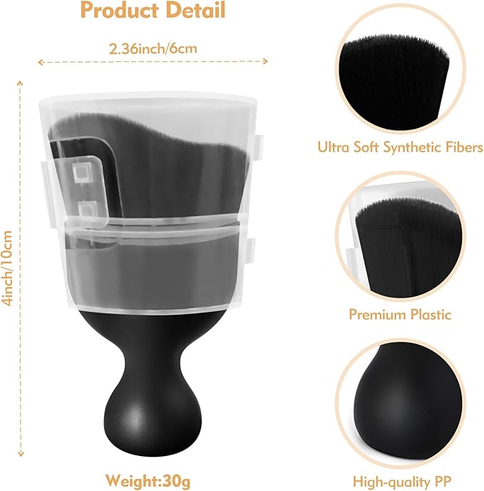 Car Interior Cleaning Brush Car Duster Interior with Ultra Soft Bristles Auto Detailing Brushes Dusting Car Accessories for Dashboard, AC Vents, Leather, Scratch-Free (2Pack_Black)