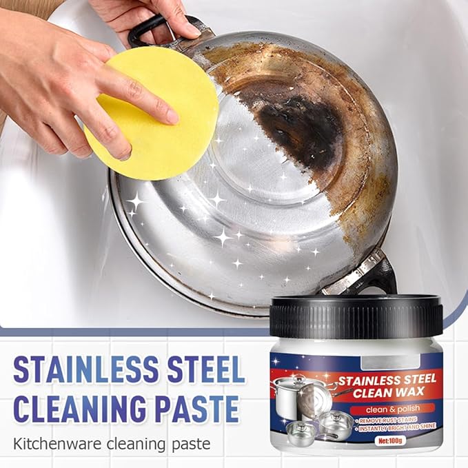 Stainless Steel Scratch Remover for Appliances, Multi-Purpose Stainless Steel Cleaner and Polishremover Kit for Cleans Grease, Scuffs & Restores Shine Oven, Sink, Fridge & Cookware (2)