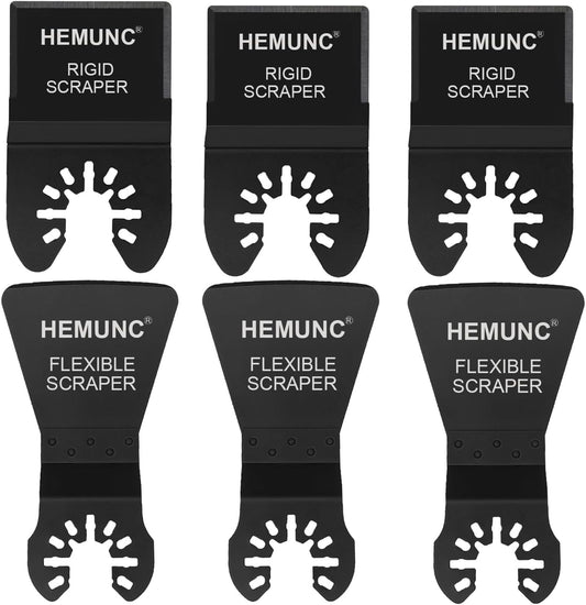 6 Oscillating Tool Scraper Blades Flexible Rigid Scraper Blade, for Removal of Caulk,Vinyl Flooring,Paint,Carpet,Tile Adhesives