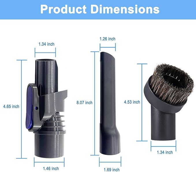 IX141 Pet Cordless Stick Vacuum Replacement for Shark IX141 IZ363HT IZ361H IZ462H IZ483H IZ362H IX140 IZ140 IX142 IZ162H,1.25" Horse Hair Brush Attachment Crevice Tool Adapter for D-Shaped Vacuum