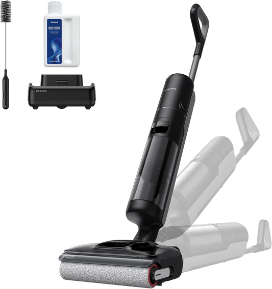 DREAME H12 FlexReach Vacuum Mop, 0 Tangle Wet Dry Vacuum Cleaner, Cordless Vacuum Mop All-in-One for Hard Floors, 180° Lie-Flat Floor Cleaner Machine with 194°F Hot Self-Cleaning, 50Mins Runtime