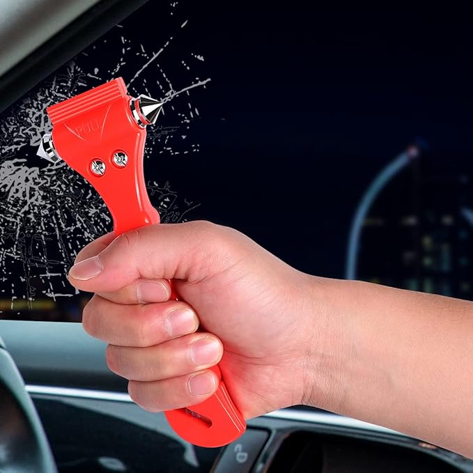 4 PCS Car Window Breaker, LETREEN 2-in-1 Window Breaker Seatbelt Cutter, Glass Breaker Car Safety Hammers, Auto Car Escape Tool, Emergency Glass Hammer, Window Punch Breaker Tool