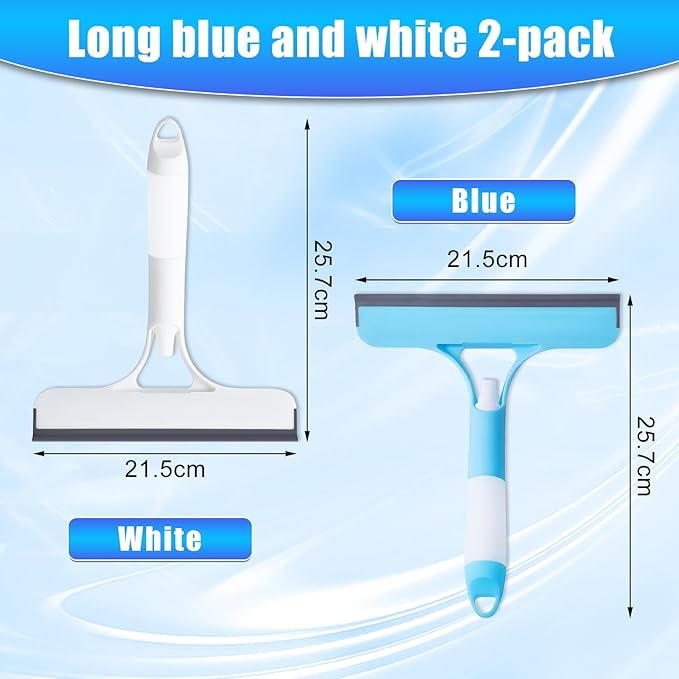 3 in 1 Window Cleaning Scraper,New 3 in 1 Window Cleaner,Squeegee and Scrubber with Spray, for Windows, Walls,Car Windshields, Bathrooms, Kitchens, All-Purpose Window Cleaner Tool (White/Blue)