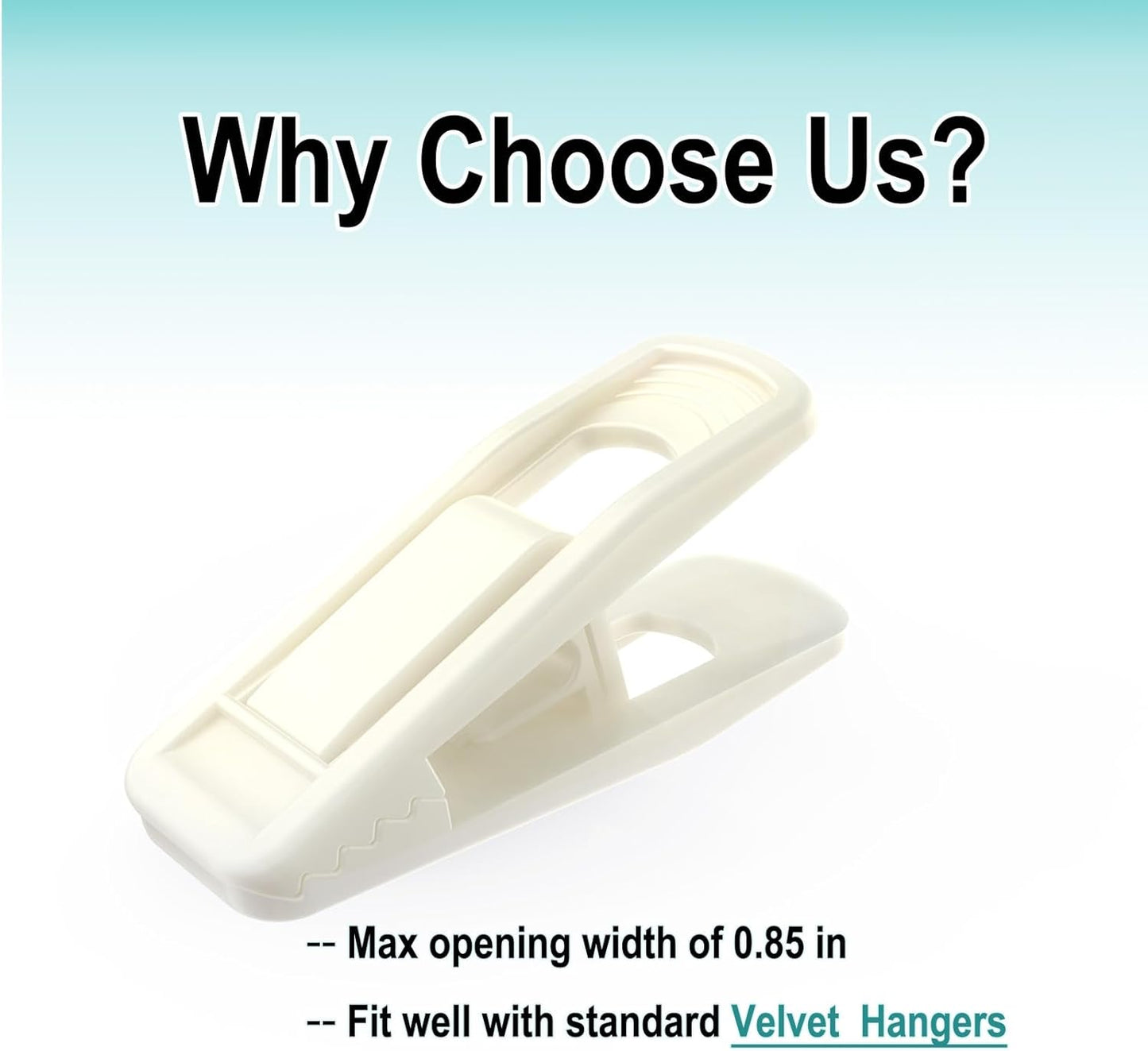 Hanger Clips for Velvet Hangers (Beige, 40 PCS), Non-Slip Plastic Clips Pant Skirt Hanger Clips for Flocking Hangers