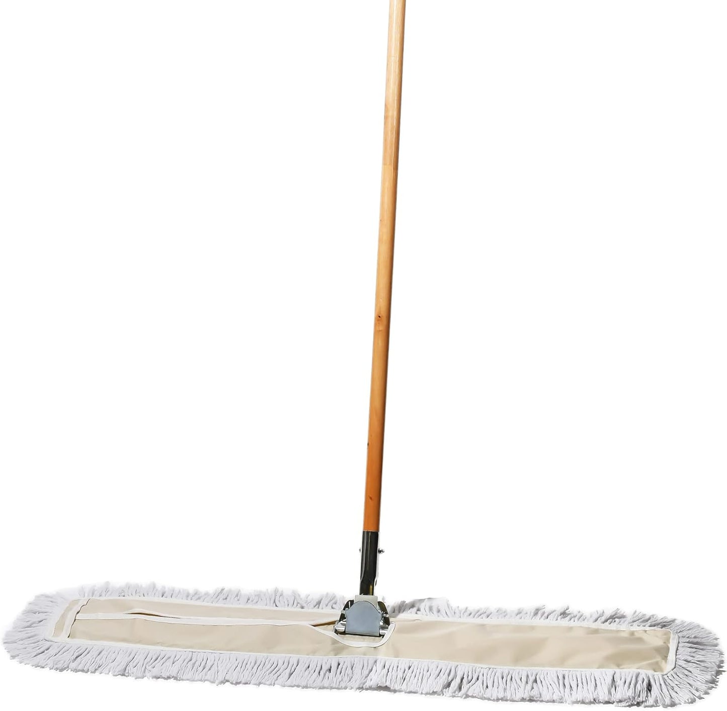 Commercial Dust Mop & Floor Sweeper, 36 in. Dust Mop for Hardwood Floors, Cotton Mop Head, Wooden Broom Handle, Industrial Dry Mop for Floor Cleaning & Janitorial Supplies