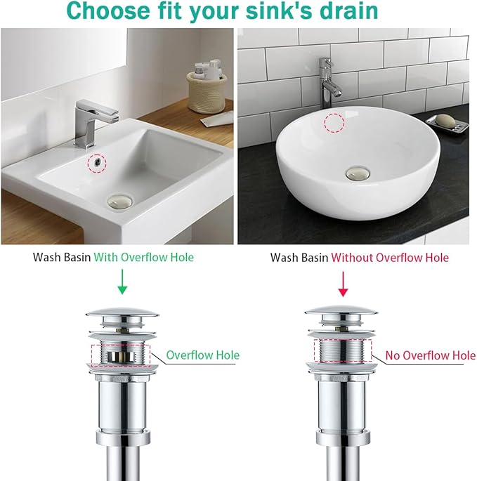 Brass Round Bottle P-Trap with Pop Up Drain Stopper,1 1/4 Adjustable Basin Sink Waste Drain Trap Kit without Overflow, Chrome P Trap