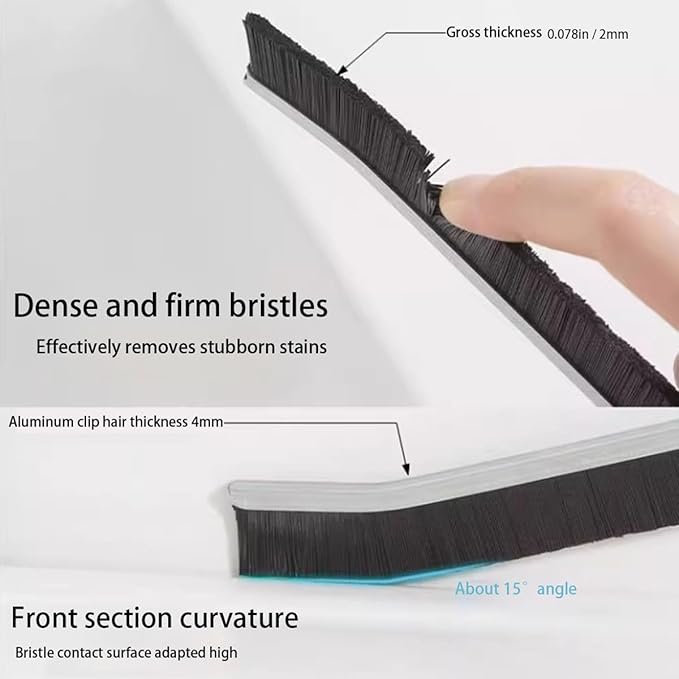 4-Piece Black Multi-Function Crevice Cleaning Brush Household Hard Bristle Narrow Brush Head Crevice Cleaning Tool