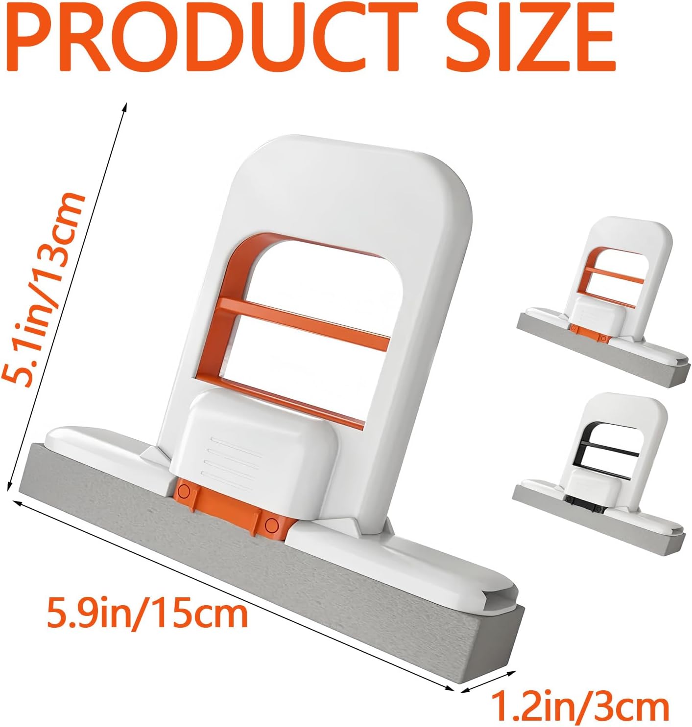 Mini Foldable Desktop Mop, Portable Cleaning Sponge Mop Self-Squeeze Sponge Cleaning Tool for Wet Dry Use on Kitchen Countertops Glass Bathroom Car (1 Pcs Orange)