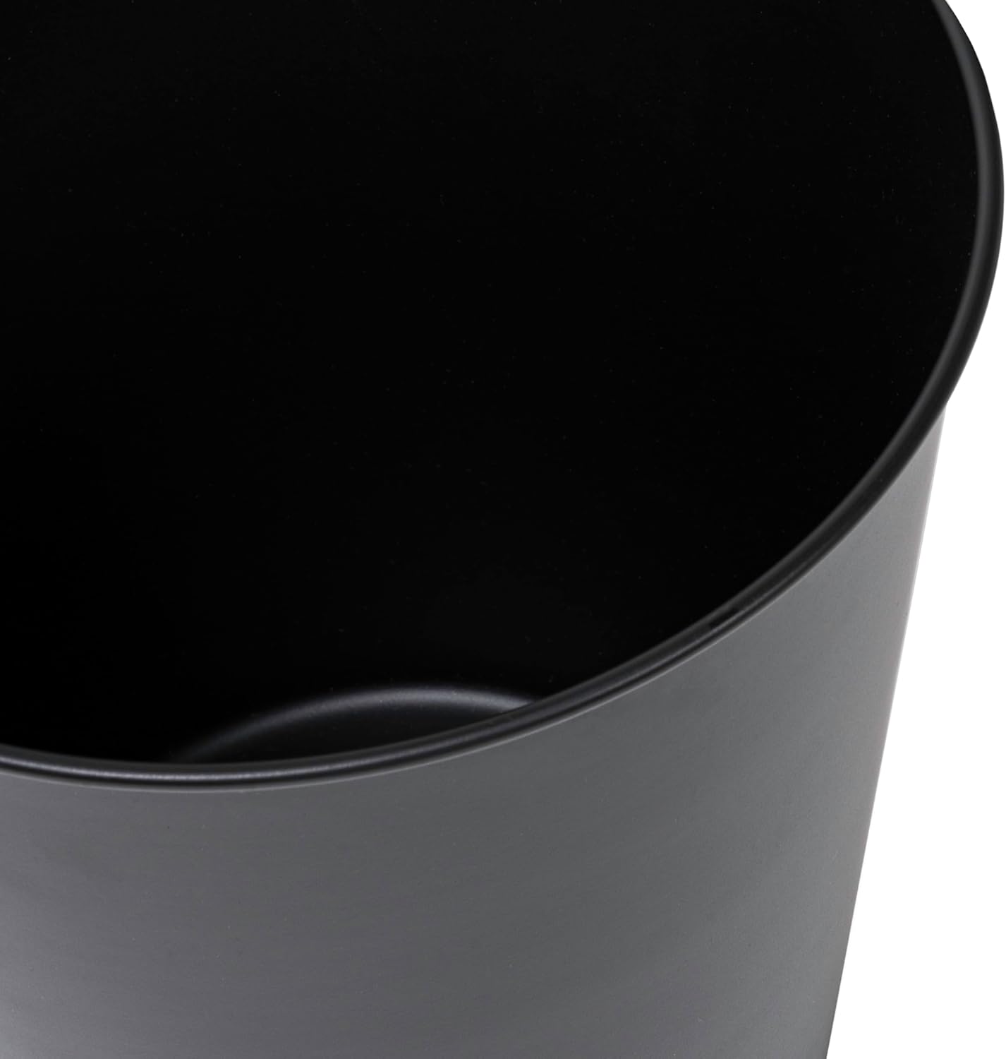 happimess HPM1113A-SET2 Nolan Modern Classic Smooth Steel 2 Gal Waste Bin for Kitchen, Office, Bathroom, Bedroom, Dorm, Matte Black (Set of 2)