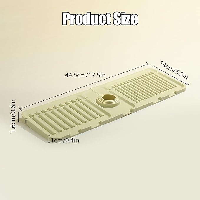 Faucet Mat for Kitchen Sink - 2024 Premium Upgrade: Enhanced Silicone Splash Guard with Rapid Drying & Dish Soap Sponge Holder, Perfect for Stone Sinks in Kitchen & Bathroom (Gray, 3 Pack)