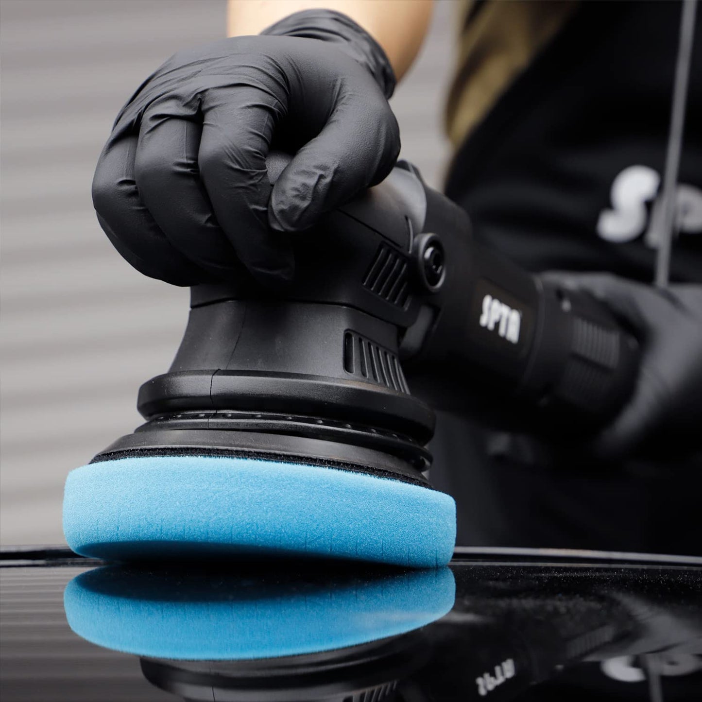 Blue Polish Pad, Buffing Polishing Pads, SPTA 1Pc 5.5 Inch Face for 5 Inch 125mm Backing Plate Compound Buffing Sponge Pads for Car Buffer Polisher Compounding, Polishing and Waxing -FPTSS5B