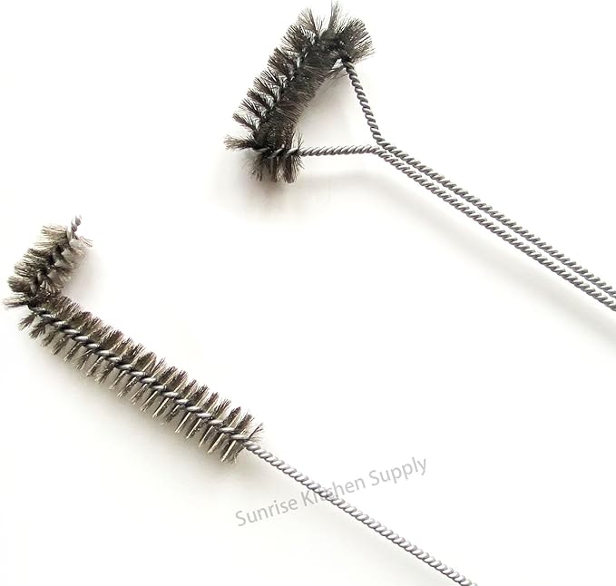 SUNRISE Fryer Brush with Long Handle (Stainless Steel, L and Single Brush)
