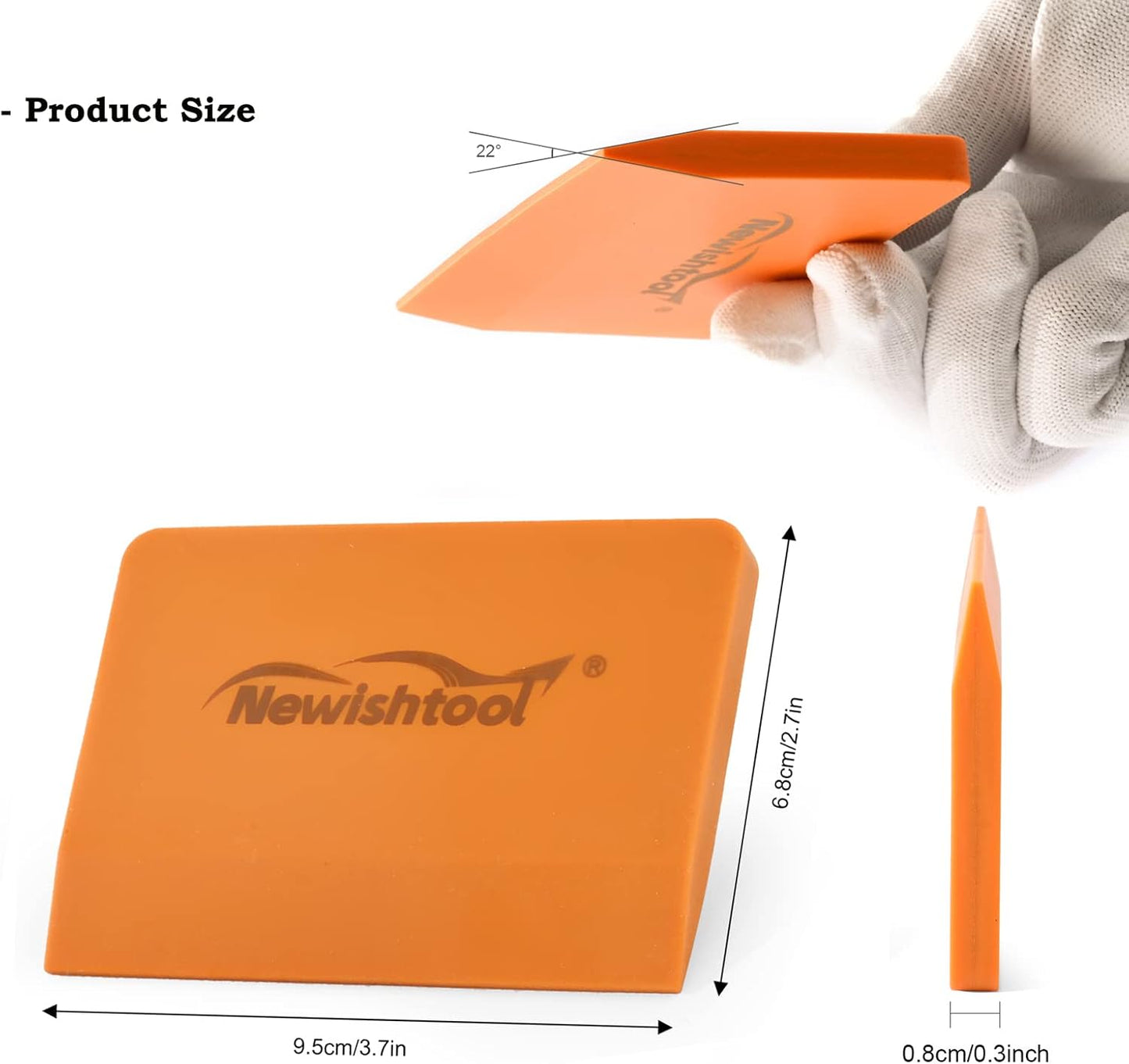 NEWISHTOOL Soft Silicone Small Squeegee for Vinyl, 2 PCS PPF Tools Window Tinting V-Blade Scraper for Window Film Application, Car Paint Protective Film Installation & Water Removal