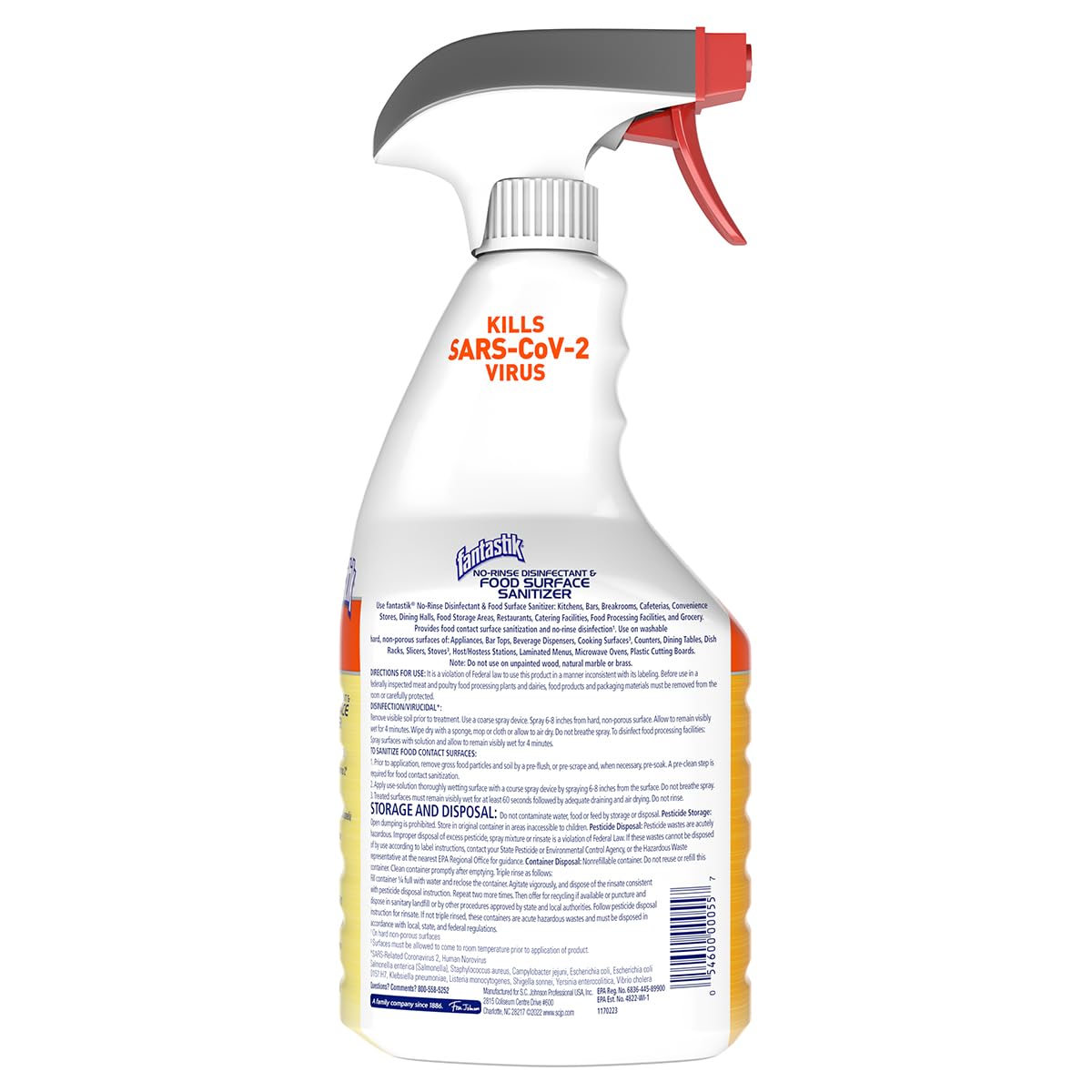 SC Johnson Professional Fantastik No Rinse Disinfectant & Food Surface Sanitizer 32oz