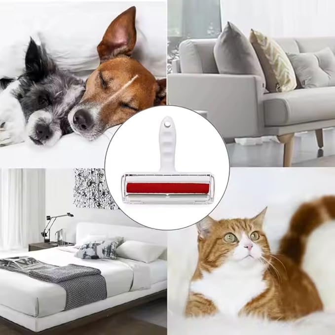 Dog/Cat Hair Roller Remover [Reinforced Handle], Reusable Lint Roller - for Couch, Carpet, Clothing & Bedding