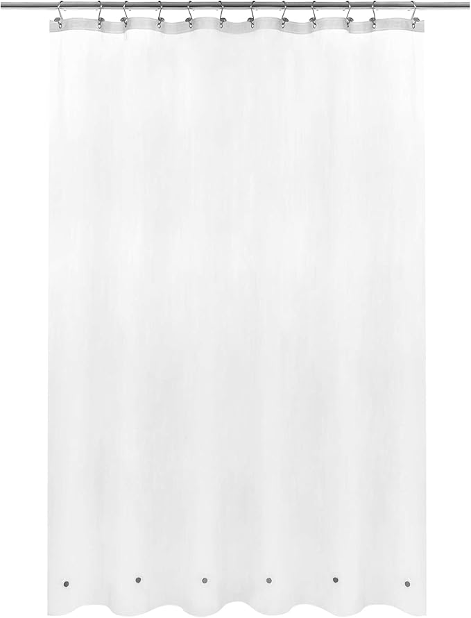 Barossa Design Long Shower Curtain Liner with 6 Magnets - 72" x 78", Waterproof PEVA Shower Liner for Bath Tub, PVC Free, Metal Grommets - Frost, 72x78