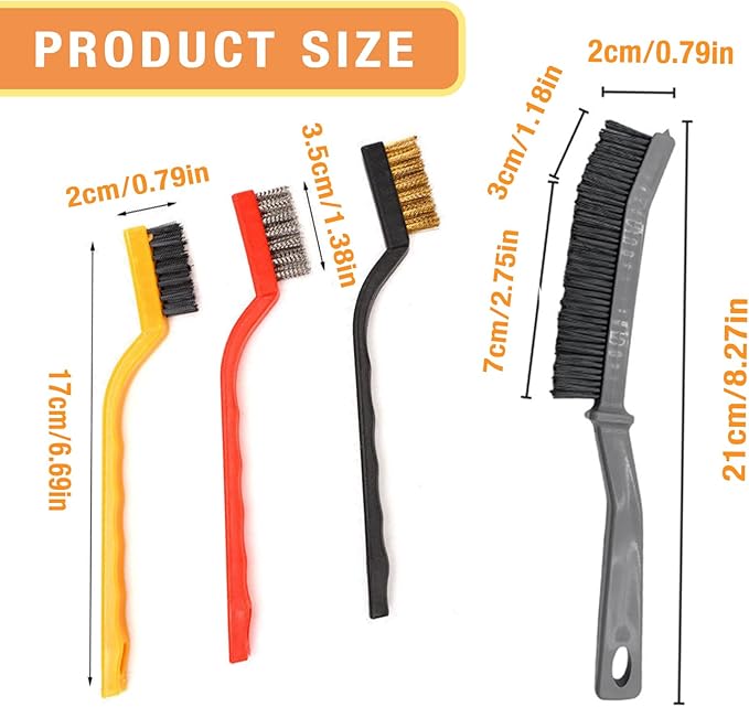 Kitchen Stove Gap Cleaning Nylon Scrub Brush, Hard-Bristled Crevice Cleaning Brushes Set for Range Hood Grease Grime, Clean Tiles Corners, Bathroom, Shower, Door Window Track (5 Pcs)