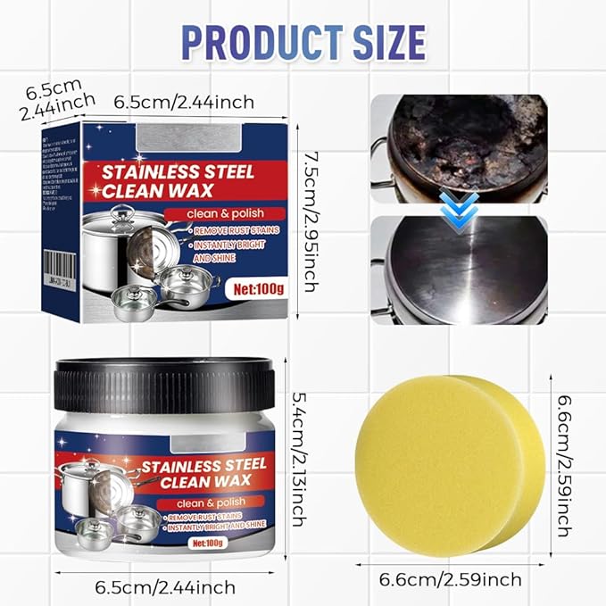 Stainless Steel Scratch Remover for Appliances, Multi-Purpose Stainless Steel Cleaner and Polishremover Kit for Cleans Grease, Scuffs & Restores Shine Oven, Sink, Fridge & Cookware (2)