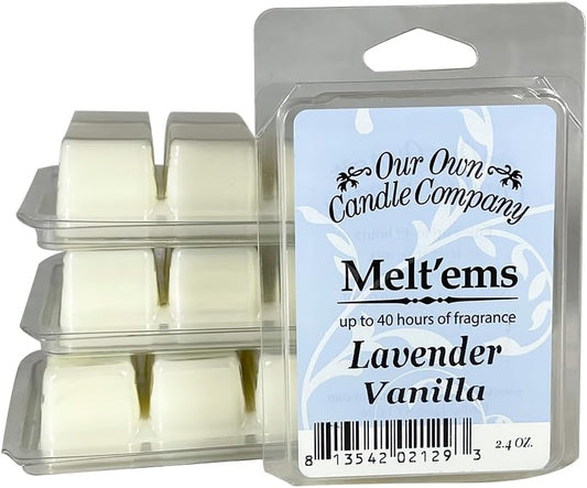 Our Own Candle Company Premium Wax Melt, Lavender Vanilla Scent, 6 Cubes, 2.4 oz (4 Pack)