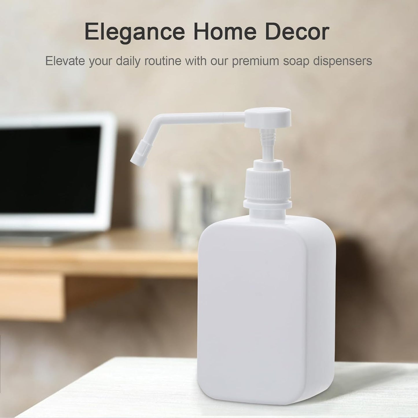 Pump Bottles Dispenser 16.9oz/500ml, 2 Pack Empty Plastic Lotion Shampoo Bottles, Refillable Hand Soap Wash Bottles for Cleaning Solution, Plants