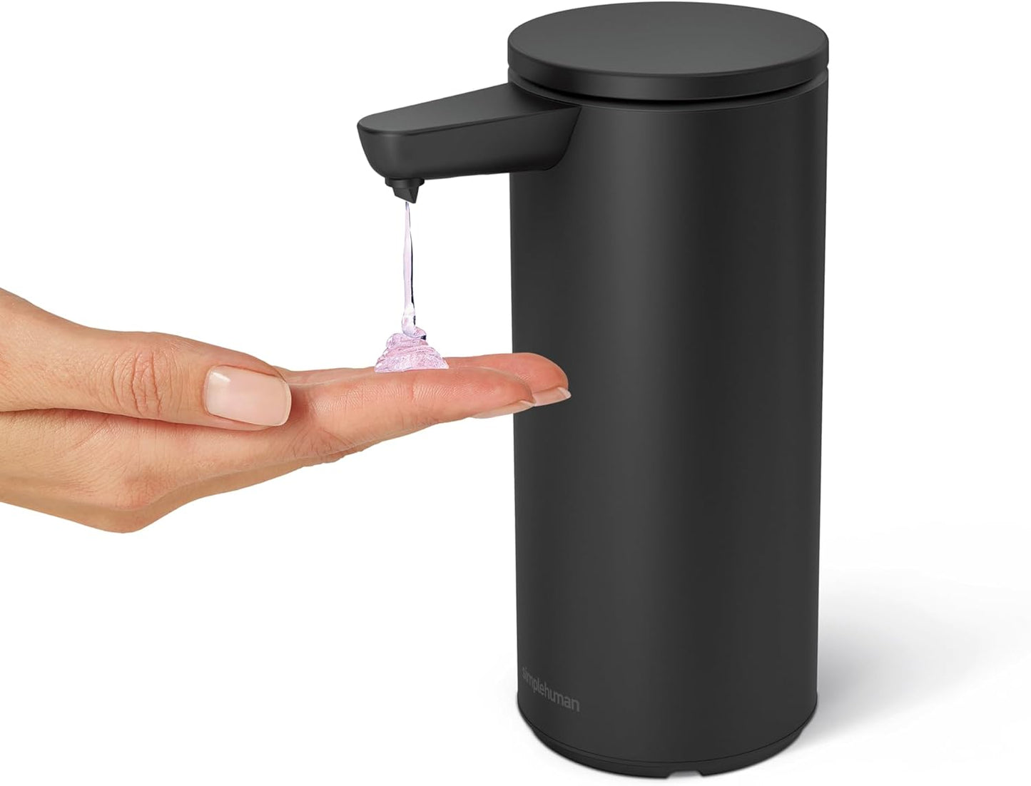 simplehuman 9 oz. Touch-Free Automatic Rechargeable Sensor Pump, Matte Black Stainless Steel, New