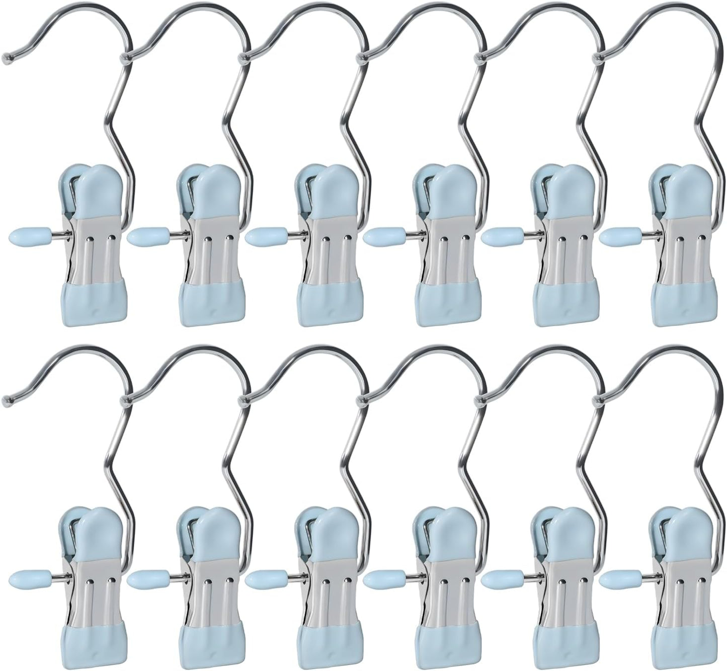 15/30/50Pcs Upgrade Double Head Clamp Dipped Clothespin for Laundry Hooks with Clips, Boot Holder, Hanging Clips, Portable Multifunctional Hangers Single Clip Space Saving for Jeans, Hats (50, Blue)