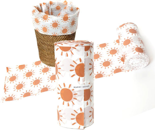 Happy Haven Bathroom Trash Bags for 2,3,4 Gallon Trash Can, Small Garbage Bags - Bedroom & Bathroom, Decorative Cute Wastebasket Liner - 50 Count (Sunshine Sublime)
