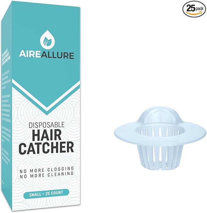 25 Pack, Hair Catcher for Bathroom Sink or Bathtub, White, Small