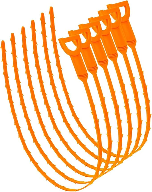 25 Inch Sink Snake Drain Clog Remover Tool,Hair Drain Cleaner Tool, Hair Cather Shower Drain Tool, Drain Auger hair Cleaning Tool for Shower Kitchen Sink Bath Tub Bathroom(6 Pack)